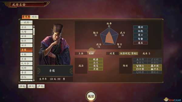 《三国志14》李儒武将点评