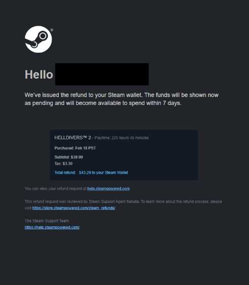 民主的胜利！Steam开始为《地狱潜者2》超2小时玩家退款