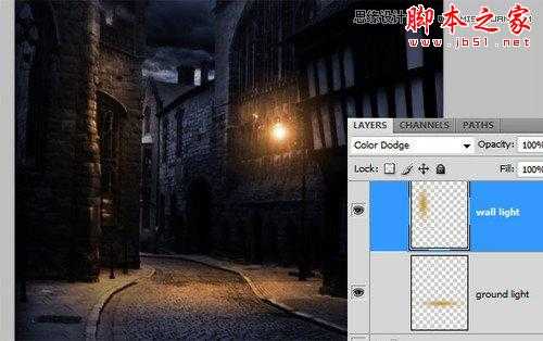 Photoshop创建逼真的夜晚路灯效果